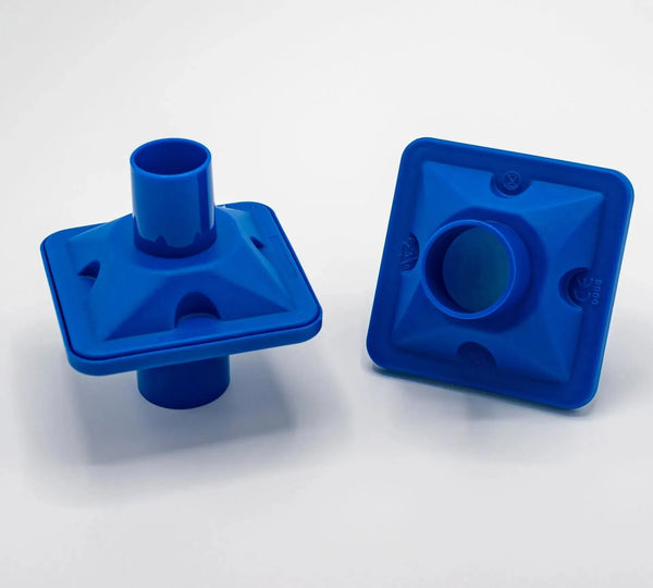 The Vitalograph Round (BVF) Bacterial/ Viral Filter is round in shape and blue in color.