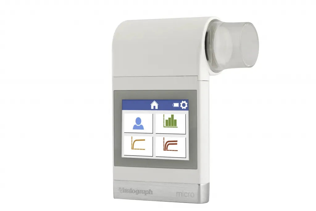 Take the Micro wherever you need to test, with multiple testing options available (SVC, FVC, and Bronchodilator Responsiveness Testing)