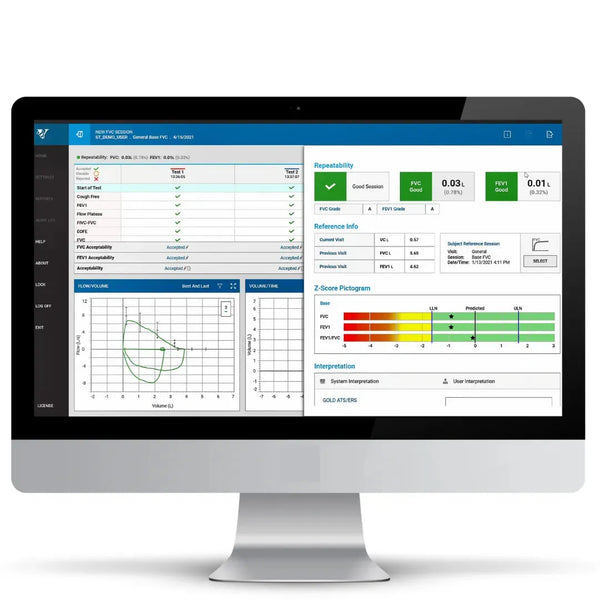 A preview of the new interface design for the Spirotrac 6 software is shown.